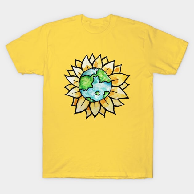 Sunflower Earth day T-Shirt by bubbsnugg